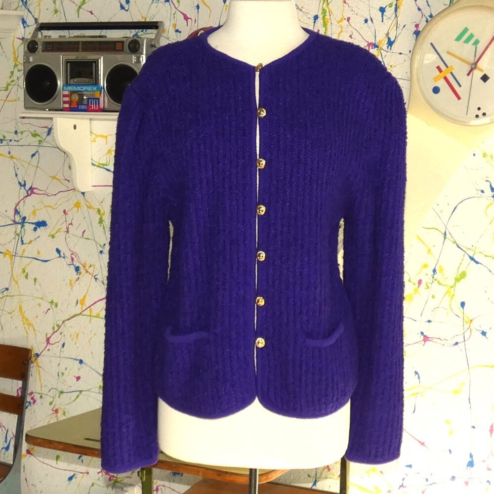 Doncaster Cardigan Sweater Gorgeous Jewel Tone Purple Super Soft Button Down